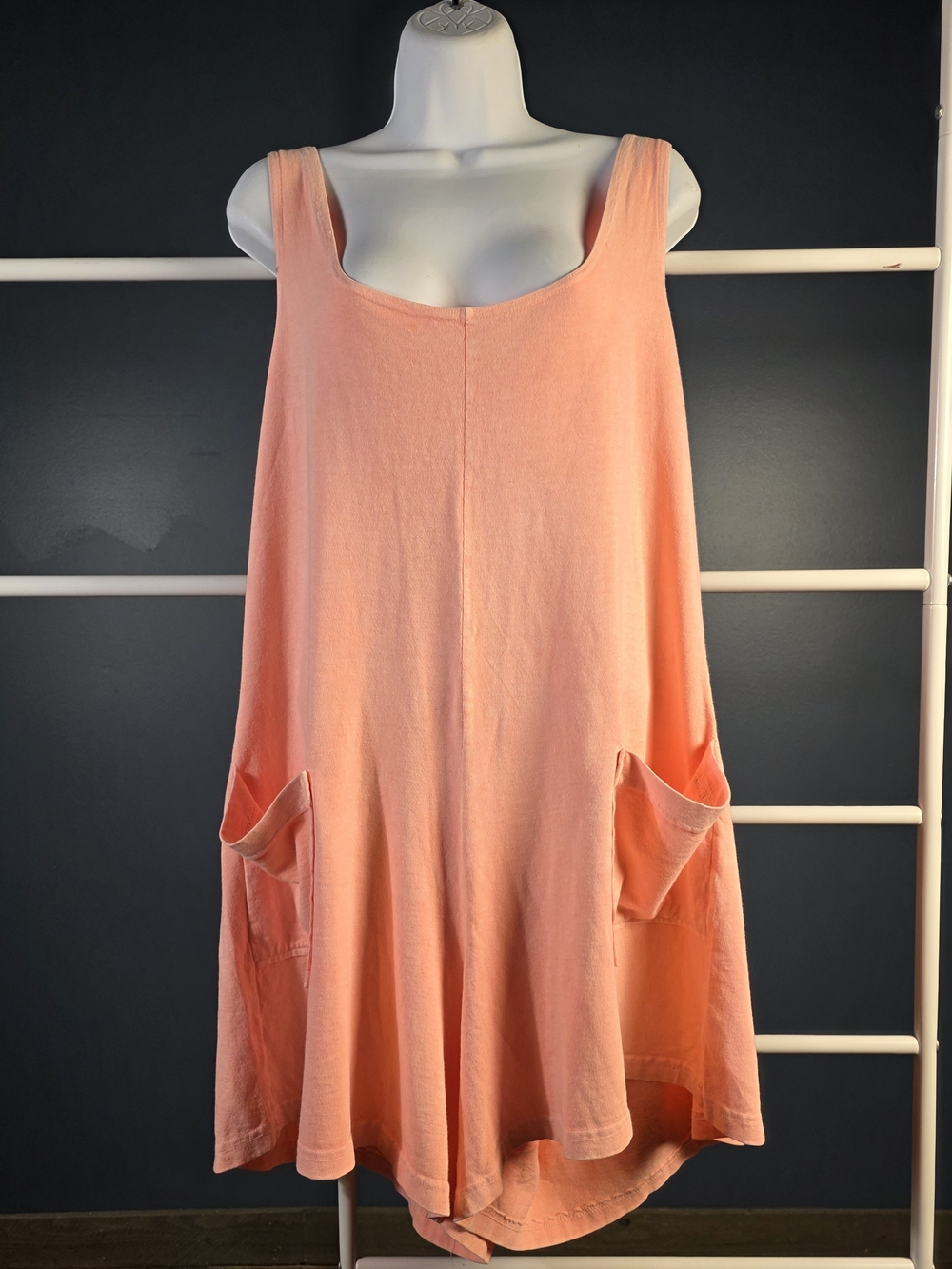 Island Native Peach Tank Romper